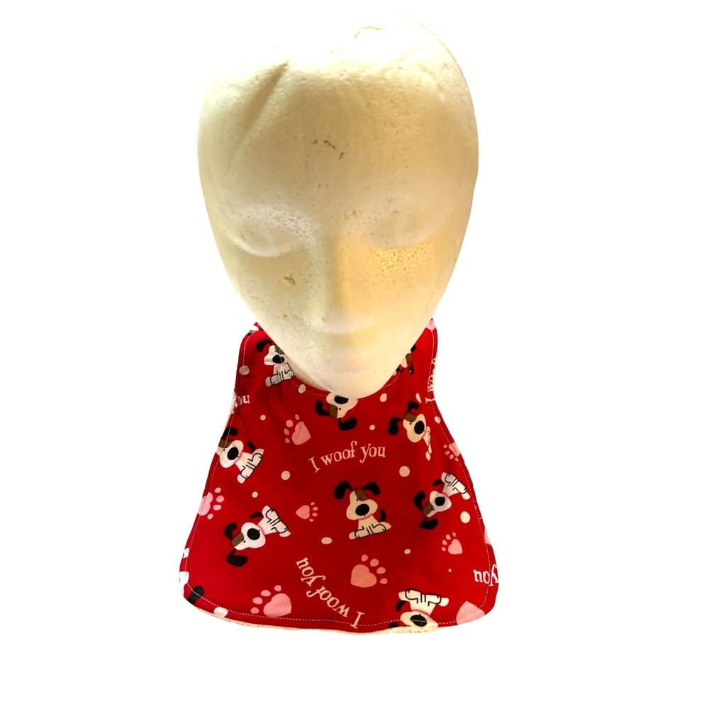 2 Handmade Extra Absorbent Baby Bibs Hearts Love Valentines Baby Gift - Picture 2 of 4